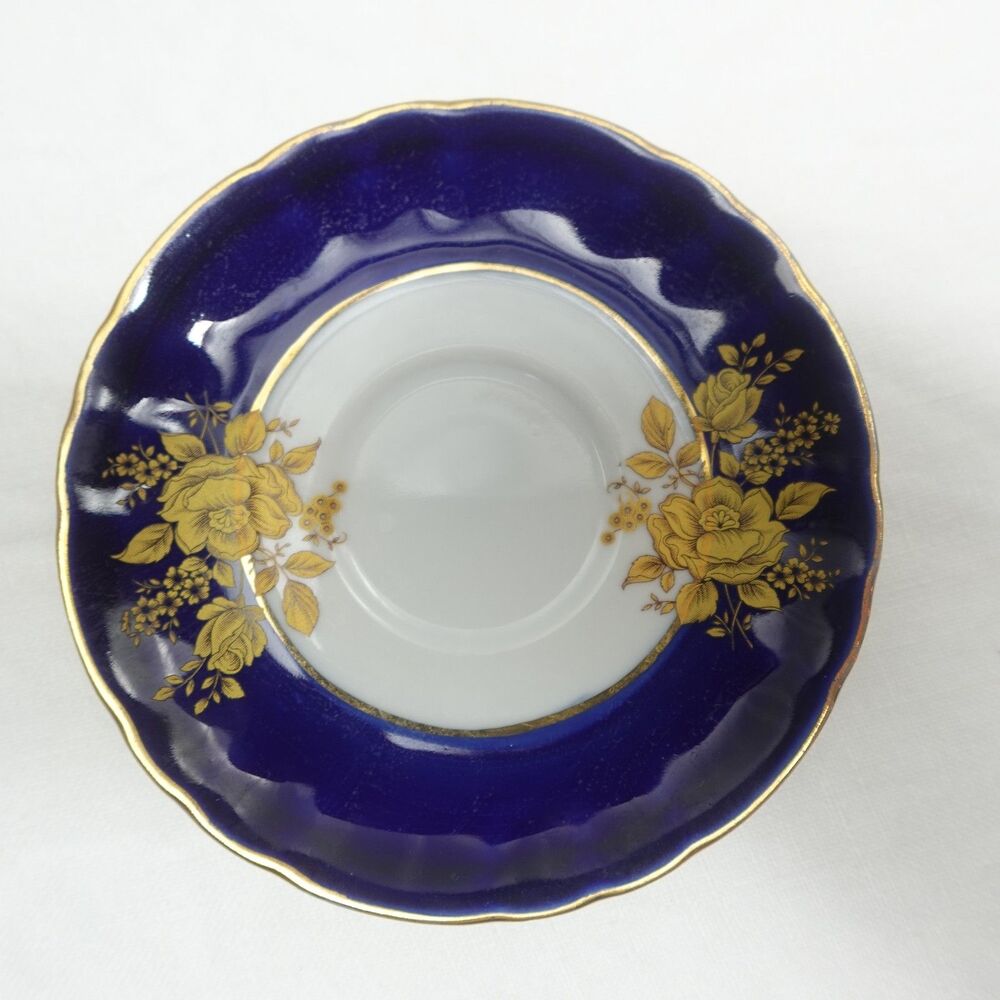 Vintage A.I. Czech Republic Cobalt Blue Porcelain Demitasse Cup & Saucer - Picture 6 of 14